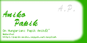 aniko papik business card